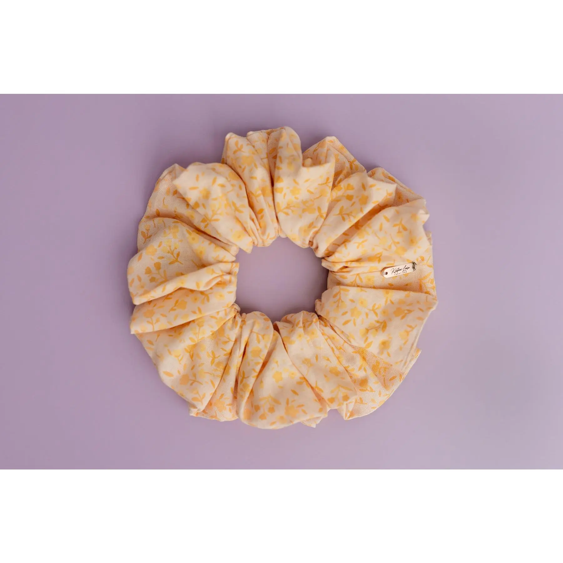 Jasmine Floral Vines Cotton Scrunchie