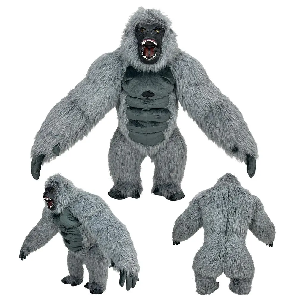 8.2 ft giant fashionable inflatable gorilla costume set with diamond design mascot outfit and accessories, suitable for Halloween parties and stage performances; inflatable costume set