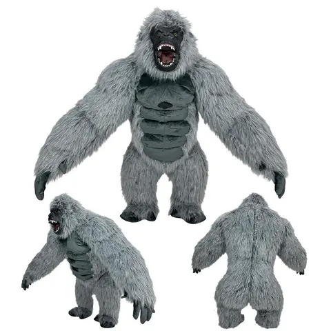 8.2 ft giant fashionable inflatable gorilla costume set with diamond design mascot outfit and accessories, suitable for Halloween parties and stage performances; inflatable costume set Dino Suit Devil Costume