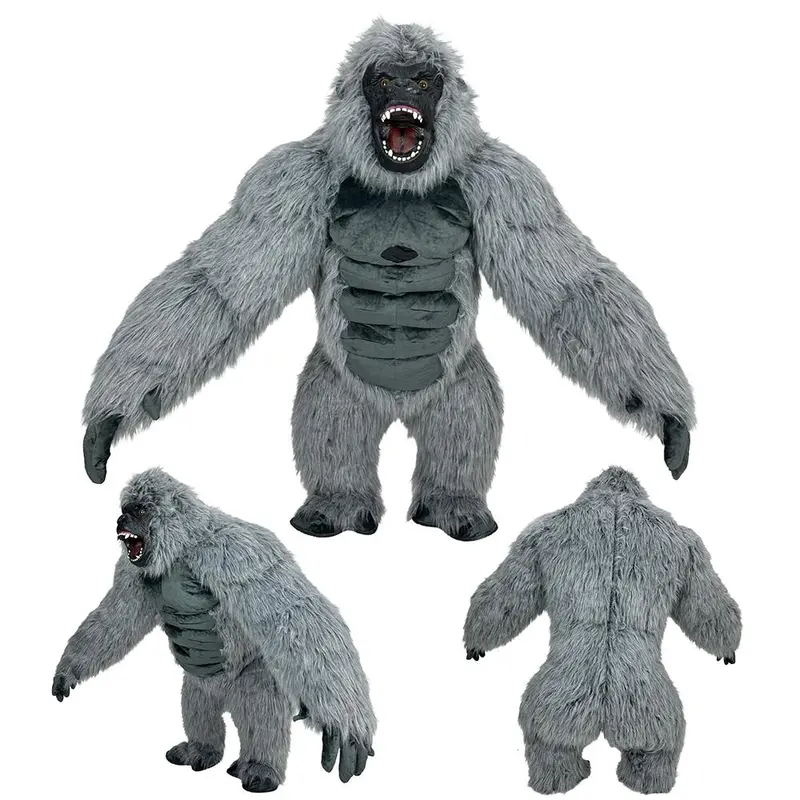 8.2 ft giant fashionable inflatable gorilla costume set with diamond design mascot outfit and accessories, suitable for Halloween parties and stage performances; inflatable costume set Dino Suit Devil Costume