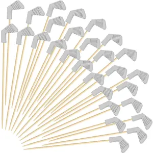 Golf-Themed Cocktail Picks (4.7 inches, Pack of 100) —Appetizer Toothpicks, Fruit Skewers & Food Picks (Ideal for Sandwiches), Cupcake Decorations, Masters Golf-Themed Party Supplies, Cocktail Garnishes, and Cold Platter Accessories