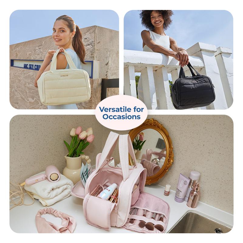 BAGSMART Crush 4-in-1 Puffy Multi-Functional Toiletry Bag for Women – Large Capacity Travel Organizer with 4 Compartments Outdoorfun Makeup Pouch TikTokShopHolidayHaul