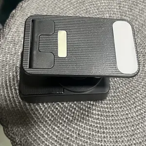 Wireless Audio Bluetooth Speaker 5in1 Phone Holder Emergency Rechargeable withColorful Ambient Light 300° Foldable for Tablet iPhone Android, Gifts for Men Women ，Black