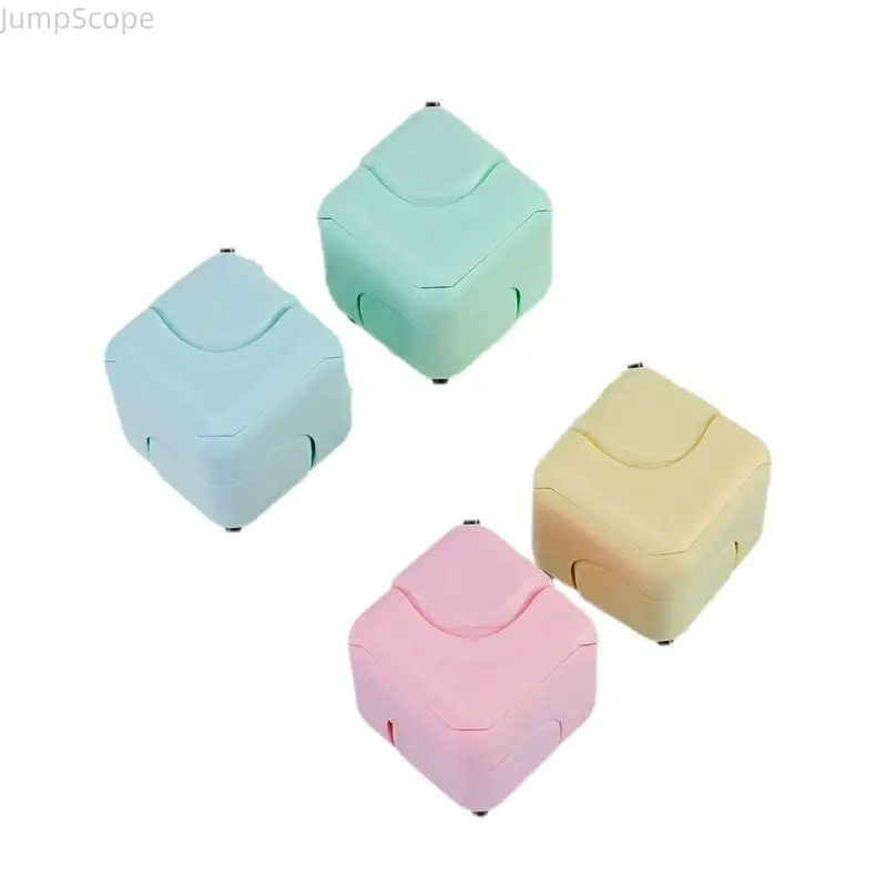 Macaron Color Design Cube Gyro Fidget Spinner - Portable, Silent Dual-End Press, No Battery Needed Stress Reliever for Work Users, Focus Maintenance Indoor Recreation Equipment, Decoration, Class, Manual, Maintaining Focus, Compact, Cube Shape, Office Wor