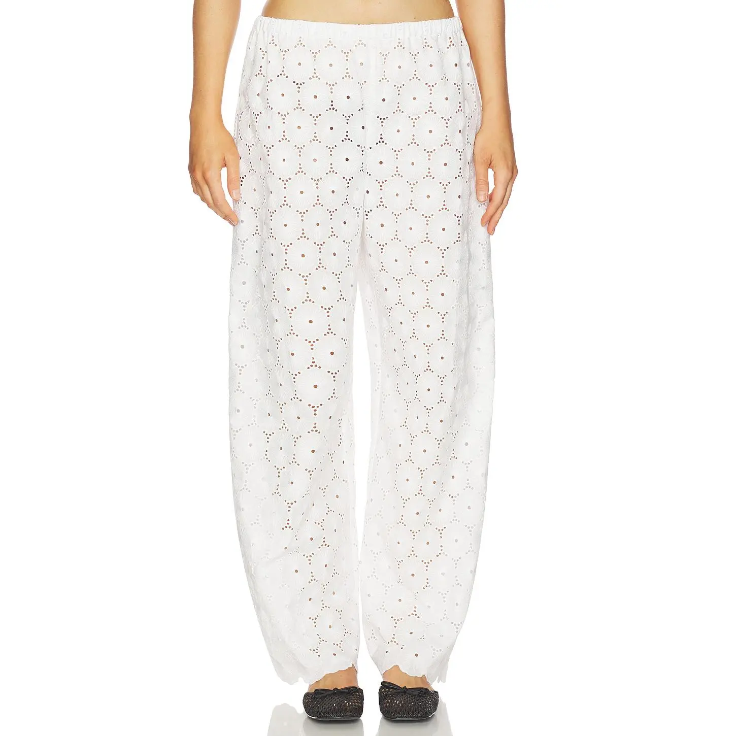 FAITHFULL THE BRAND Pamina Pant in Dolce Broderie White