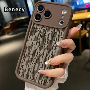 TPU Phone Case for iPhone 17 Pro Max 16 15 14 Plus 13 12 Mini 11 XR X XS Air E Bark - inspired Camouflage Pattern Pocket-Friendly Shockproof Silicone Protective Soft Smartphone Casing