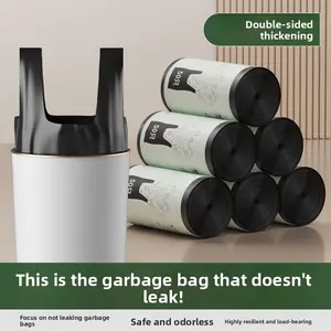 200PC 100PC 50PC Kitchen Black Garbage Bags, Wormwood Thickened, Extra Thick, Durable, Portable, Disposable Vest-style Bags