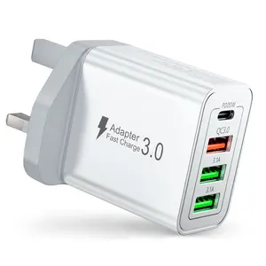 British Standard Portable Charger Adapter with 4-Port Rapid Charger for iPhone 15 Samsung Smartphone USB Quick Charge Adapter - Mobile Phones Cellphone Electronic in charging Multi-Port USB Charger new case
