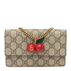 Pre-owned GUCCI Canvas Crossbody Bags GG Supreme Monogram Mini Cherry Chain Bag BF00225