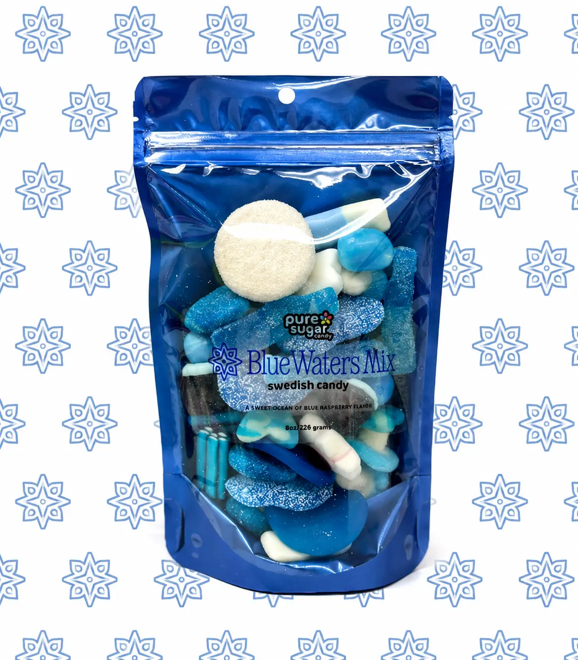 Blue Waters x Pure Sugar Candy Limited Edition Blue and White Swedish Candy Mix