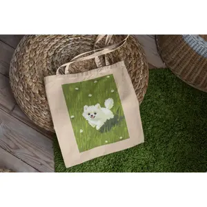 Pomeranian Puppy Tote Bag