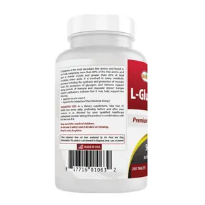 Best Naturals L Glutamine 500mg Supplement for Muscle Recovery Gut Health and Immune Support 250 Tablets