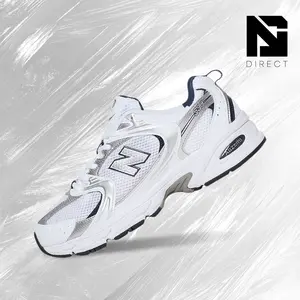 New Balance 530 White Silver Navy- Men's /Women's Lifestyle Sneakers – Shoes For Man/Woman-Vintage-Spring & Summer-Inspired Running Shoes, Shock-Absorbing Comfort, Gym To Streetwear Casual Wear-back to school–MR530SG