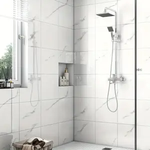 Marble Pattern Self-adhesive Wall Sticker, 1 Box Thickening Design Wall Decal, Home Decor Wall Sticker for Bathroom, Bedroom, Ornaments, Self Adhesive Stickers, Sticker Decorations, Shower Stickers, Decorative Wall Sticker