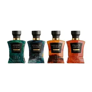 HABIBI NEW YORK The RESERVE Extraits Collection Luxury Scented Aroma 4-Bottle Bundle - Ambre of the Sea, Penthouse Suede, Rare Woods Elixir, Palace Grove, 25% Oil Concentration, Premium Ingredients, Long-Lasting Timeless Elegance Unisex Fragrance Set