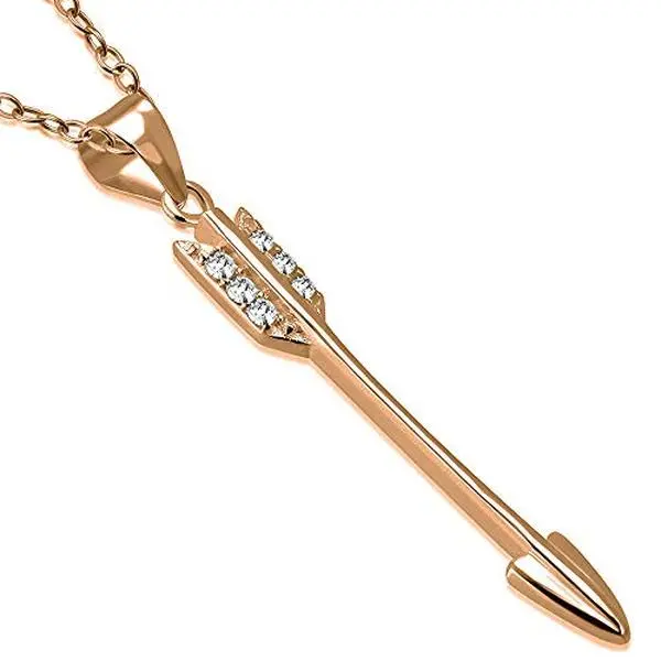 925 Sterling Silver Vertical Dangling Arrow Pendant Necklace, 18-in, Adults' Gift, Daily Wear Jewelry Accessory