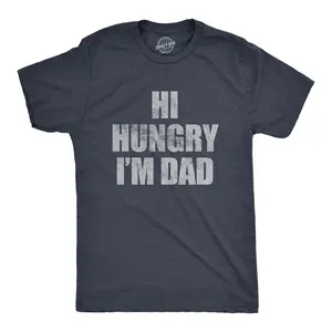 Mens Funny T Shirts Hi Hungry Im Dad Sarcastic Corny Joke Graphic Novelty Tee for Men Mens Funny T Shirts Cool Vintage Fashion T-Shirt Gift Classic Menswear Funny Dad Joke Short Sleeve Novelty Tees for Guys Navy - Hi