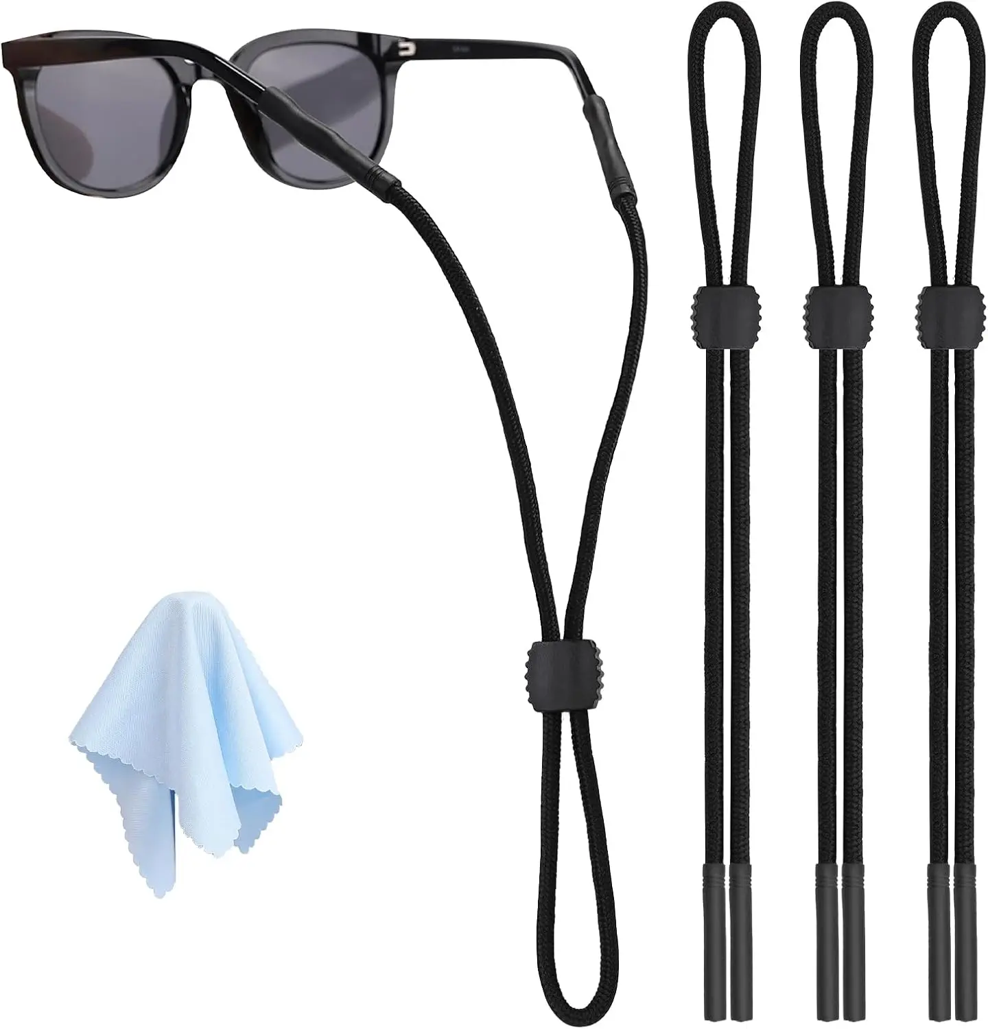 3 Pcs Glasses Strap-Adjustable Eyeglass Holders for Men, Women, and Kids - Neck Eyewear Retainer, Sports Sunglasses Strap, Lanyard