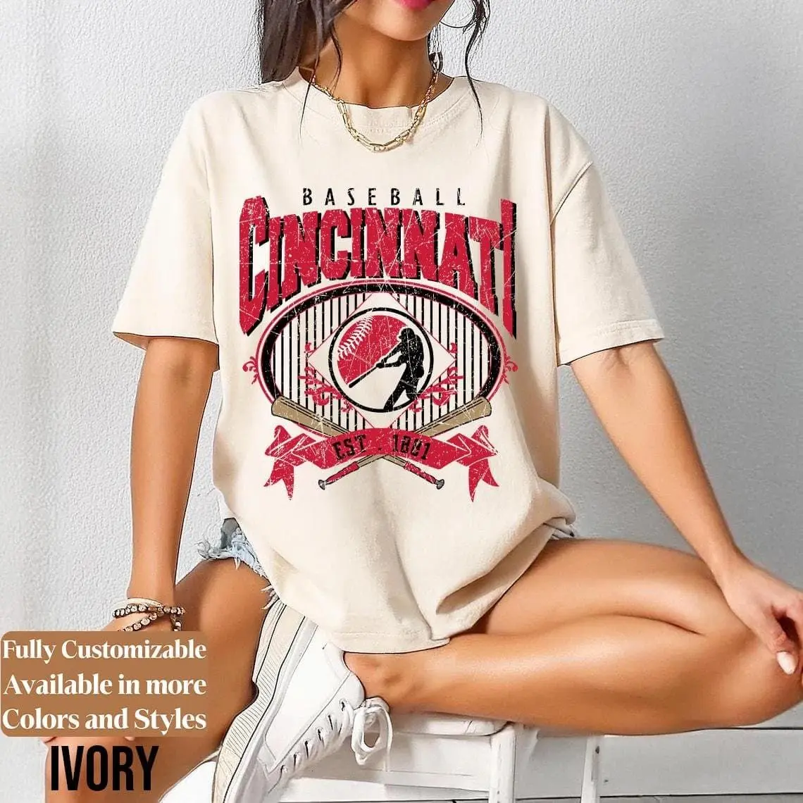 Vintage Cincinnati Baseball Shirt, Retro Baseball Game Day Tee, Cincinnati Fan Apparel Gift