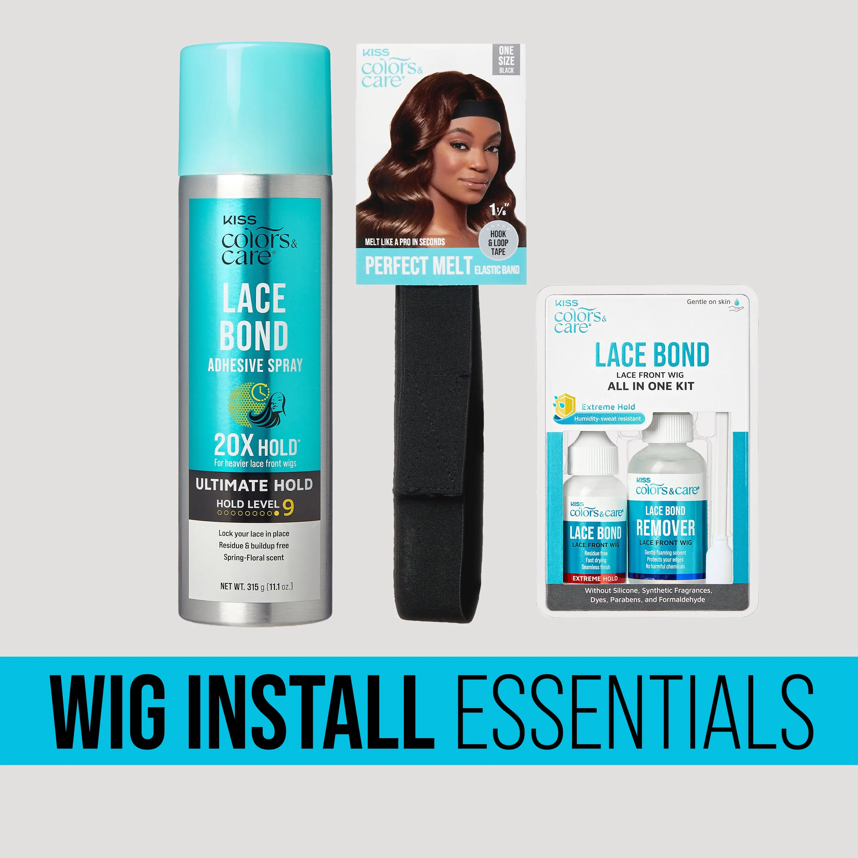 Kiss Colors & Care Wig Install Essentials Bundle