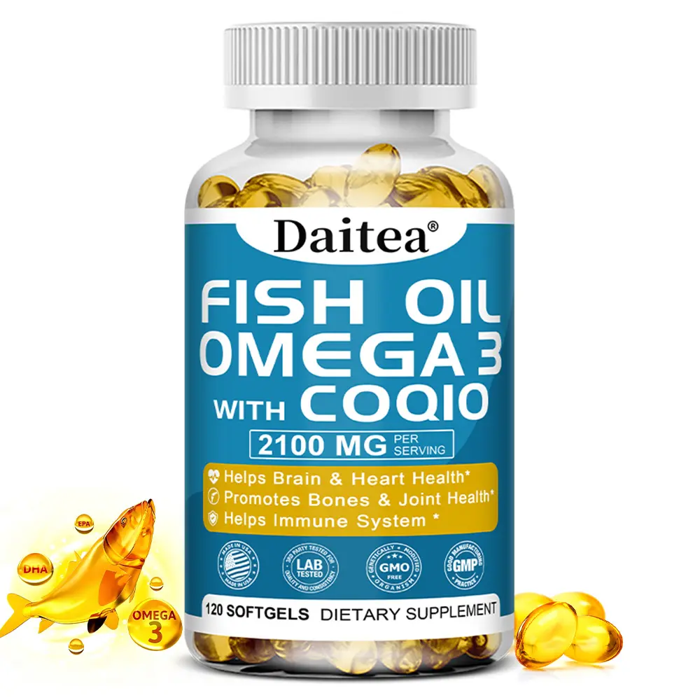 Daitea Fish Oil Health Supplement,Supports Heart Health and Bone Health,120 Capsules
