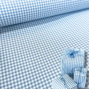 Eco-Friendly Gingham French Blue Gift Wrapping Paper - 80gsm, 60cm Wide , Best of gift, Meaningful gift. (Get 1 paper cutter when buying any 5 rolls)