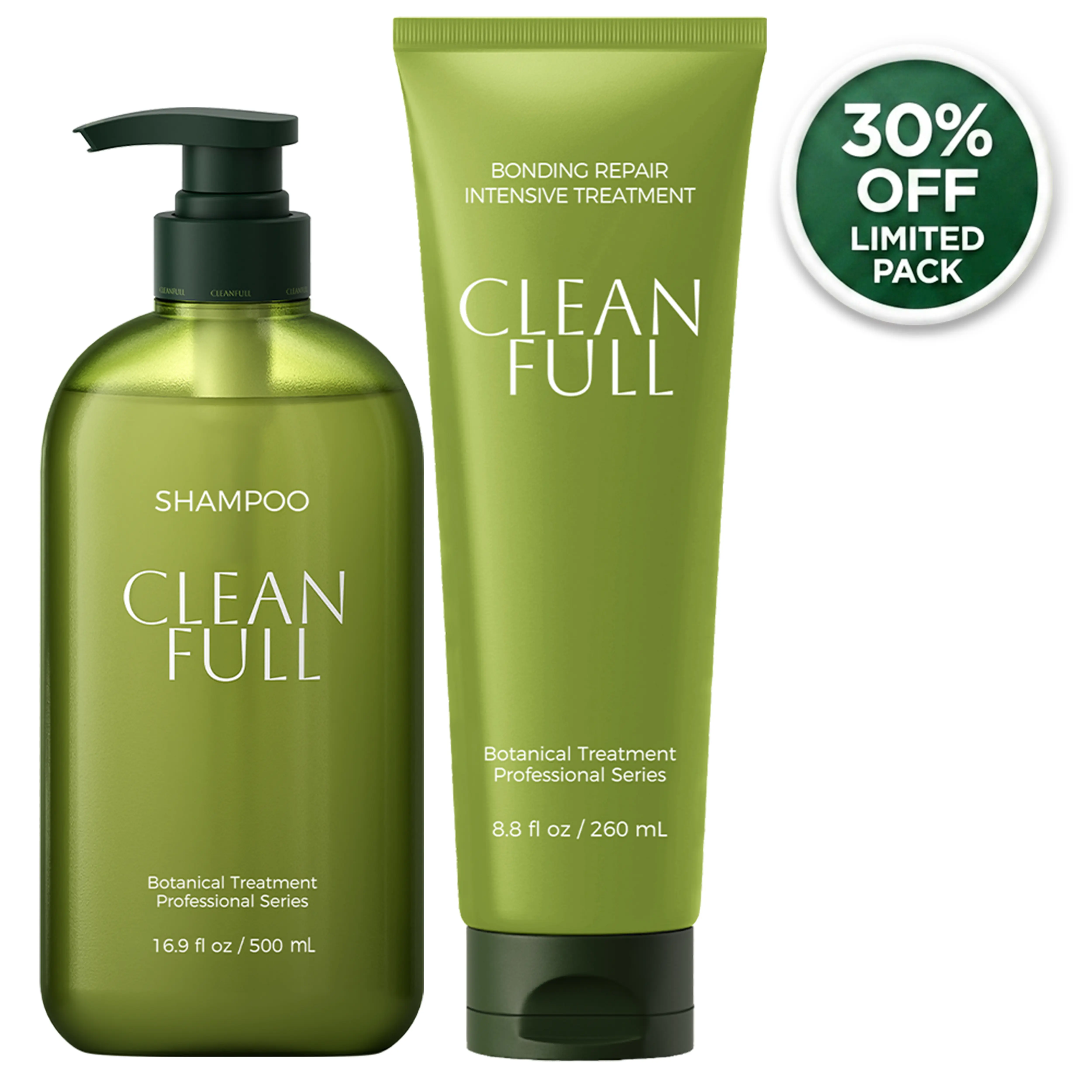 CLEANFULL Shampoo & Conditioner Set, Hydrating Haircare to Restore Damaged Hair, Frizz Control Moisturizer with Glycerin, Color-Safe Bonding Treatment, Uv, Daily, Shampoo And Conditioner, Edge Control