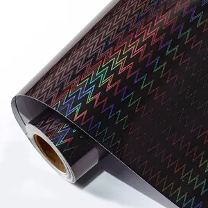 Holographic Gift Wrapping Paper - Shimmering Hologram foil textures (17 Inch X 33 Feet, 1 Rolls) Metallic Black Wavy Stripe for Weddings, Parties,Birthdays, Corporate Gifting and Halloween