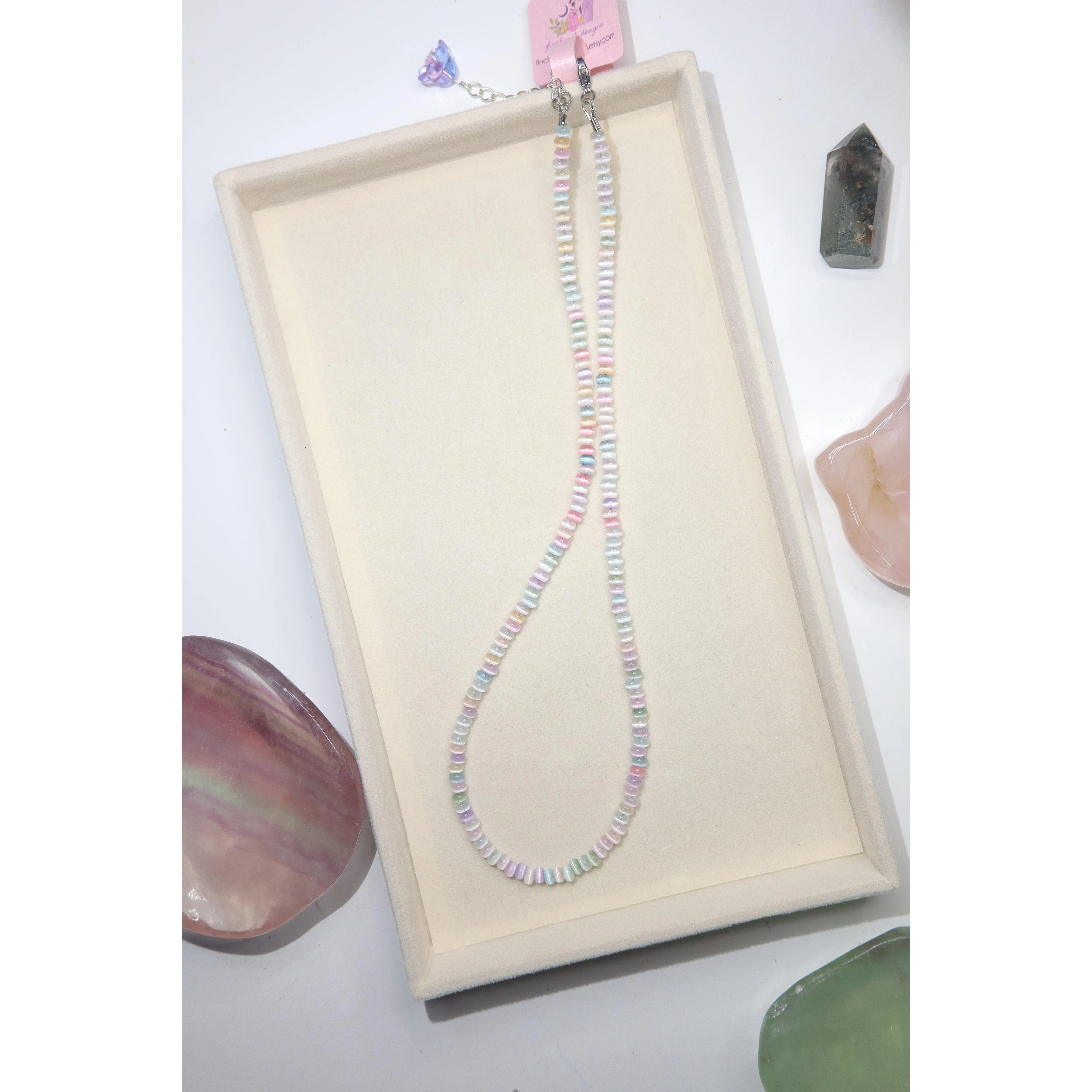Pastel Multi-color Donut Bead Necklace