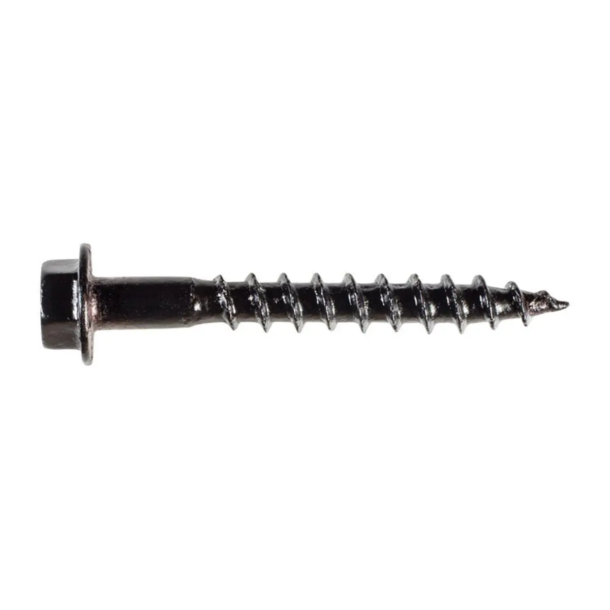 212 MAIN No.10 x 1.5 in. Black Hex Cap Wood Screws, Hardware Fasteners - Pack of 50, Hex Cap Screws