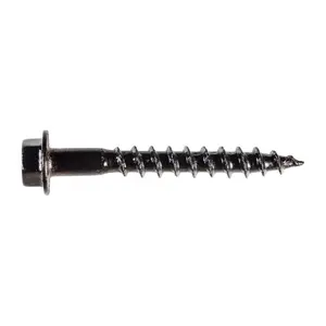 212 MAIN No.10 x 1.5 in. Black Hex Cap Wood Screws, Hardware Fasteners - Pack of 50, Hex Cap Screws