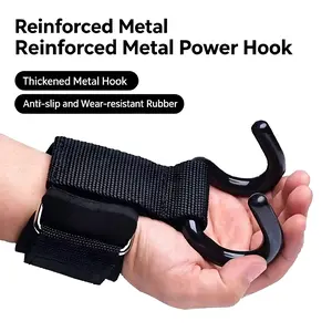 Adult Assisted Hook Pull-Up Assist Double Hook Horizontal Bar Strength Anti-Detachment Equipment, Steel Hook Special Hand Guards, Fitness Training Safety Assist Tool