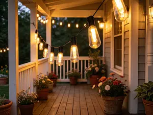 Solar Powered 20-LED Warm White Papaya Decorative String Lights for Pet & Aquatic Supplies, Garden, Wedding Party Decor