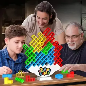 Strategic Building Block Stacking Game, Perfect for Family Game Night and Kids Parties, Desktop Game, Holiday Gifts, Christmas, Thanksgiving