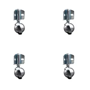 Service Caster SCC-GR01S20-DCS-BC-71678-4-CB90-4 2 in. Swivel Metal Ball Caster Wheels for Furniture Bright Chrome Finish Stem Casters with Corner Mount Bracket - Set of 4