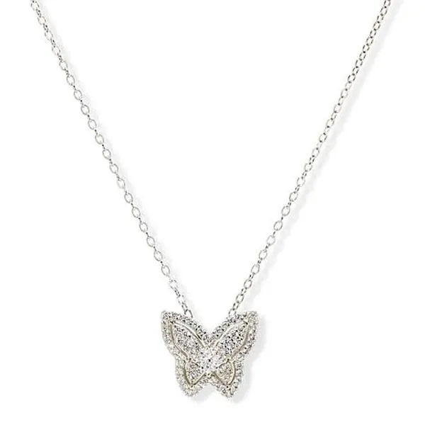 Radiance by Absolute™ Sterling Silver Butterfly Drop Chain Necklace