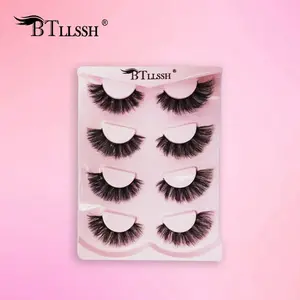 4 Pairs Long-Tail False Eyelashes with Gift Box, Solid Non-Flammable False Lashes Made in Licang District, Qingdao, Shandong