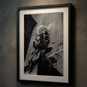Spdey Noir Canvas Wall Art | Aesthetic Wall Art Decor | Gift for Him | Superhero Poster