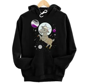 Goat Astronaut Asexual Pride Hoodie, Sweatshirt, T-Shirt