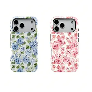 Classic Pink Hydrangea Girly Aesthetic Summer Spring Flowers Fashion Cute Phone Case with Durable, Shock Absorbing and Stylish Design. Compatible with Iphone 12, 13, 14, 15 16 17 Pro Max and Pro Plus Series A creatively designed new phone case, perfect