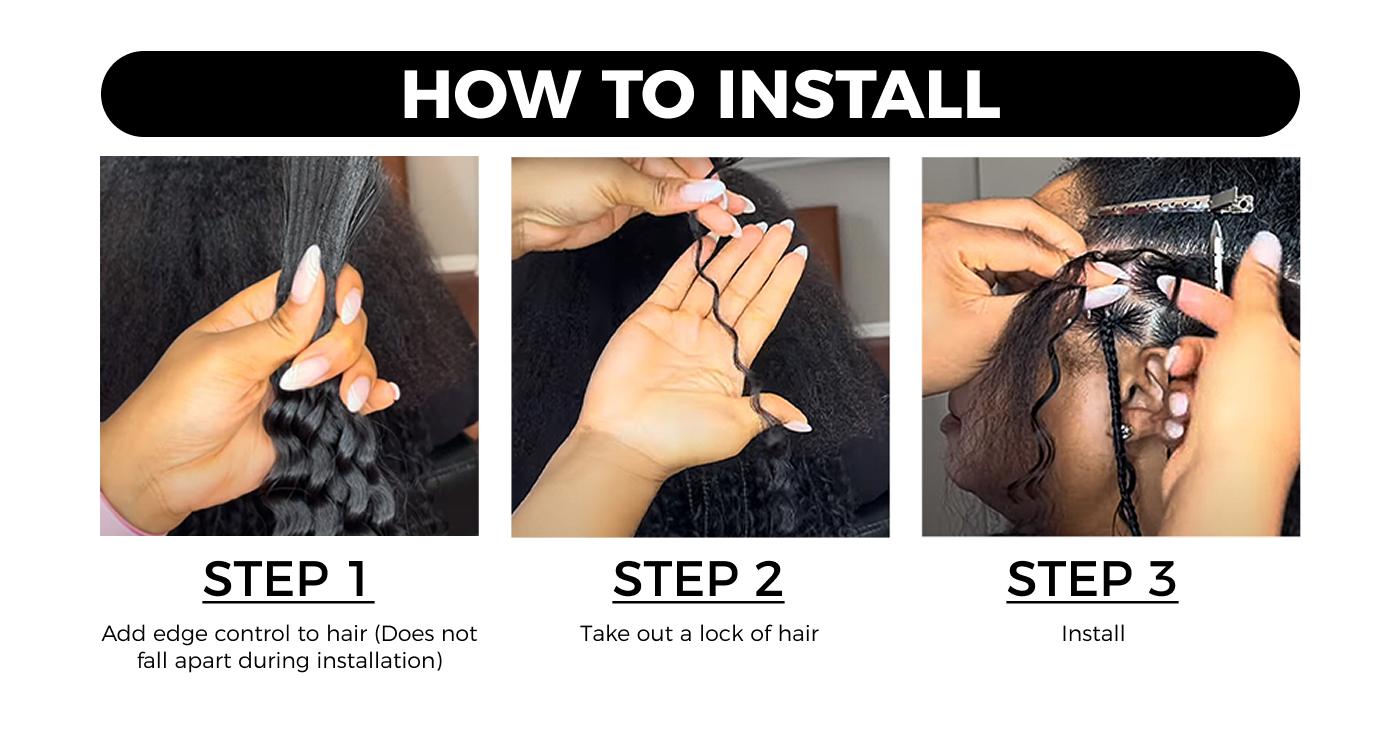 OQ HAIR Deep Wave Bulk Human Hair for Boho Braids 100% Virgin No Weft 3/5 Packs Natural Color