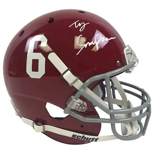 Ty Simpson Signed Alabama Crimson Tide Schutt Full Size Rep Helmet - PSA/DNA