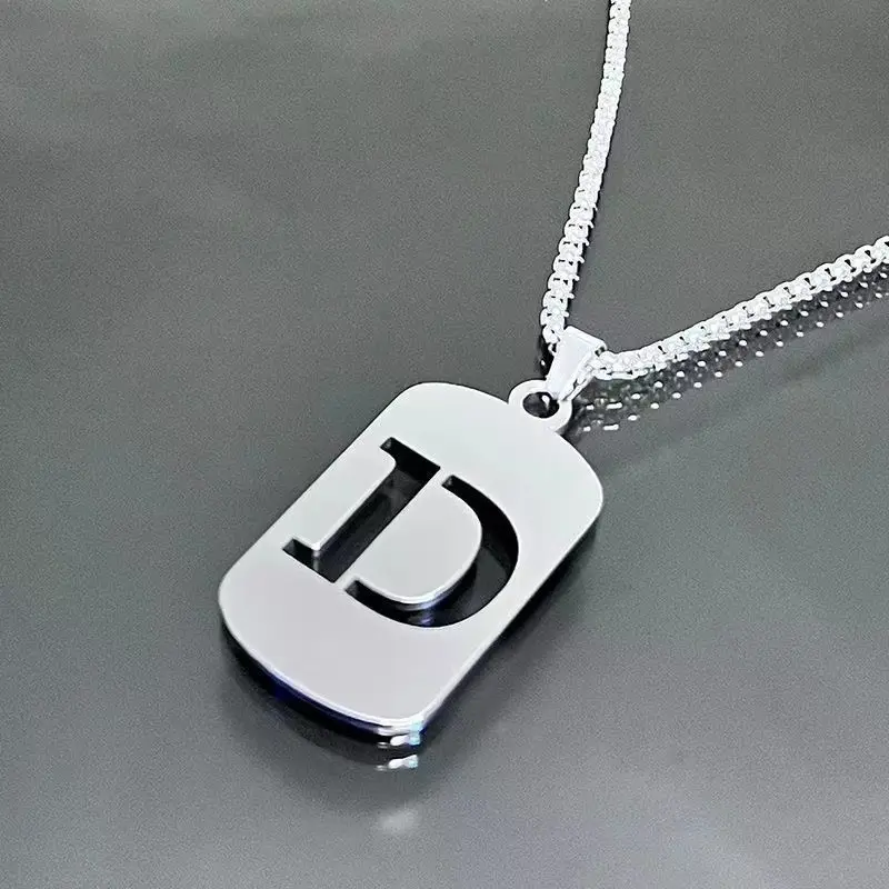 Letter D+70cm titanium steel chain