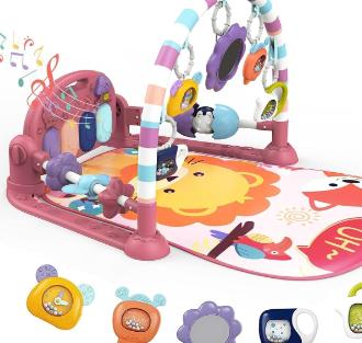 dearlomum Baby Play Mat Pink Lion Design with 5 Sensory Toys Music Lights for Newborns 0-36 Months Multifunction Durable Activity Mat Playpen Seat dearlomum Baby Play Mat Pink Lion Design with 5 Sensory Toys Music Lights for Newborns 0-36 Months Multifunction Durable Activity Mat Playpen Seat