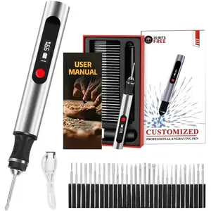 Professional Engraving Pen Tools and Gadgets, USB-C Fast Charging Power Tool, 30 Free Diamond Bits, 3 Speed Settings (8000-21000 RPM), Easy-to-Use for Personalized Gifts & Practice Canvases