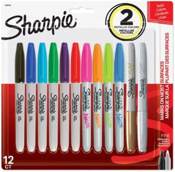 Sharpie New Assortment Bold Colors Fine12ct (2 metallic)