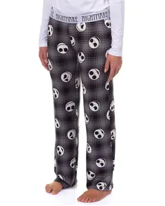 Nightmare Before Christmas Pajamas Women's Jack Skellington Plaid Lounge Pants Sleep Bottoms