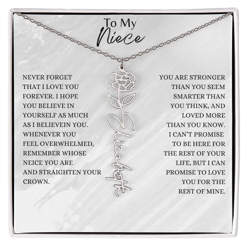 Birth Flower Custom Name Necklace - Personalized Jewelry for Women