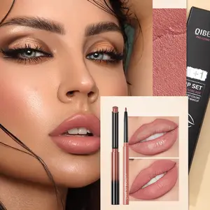 Nude Lip Liner and Lipstick Stick Set, Nude Lip Liner & Lipstick Duo, Creamy Matte Formula, Easy to Apply for Beginners, Long-Lasting Lip Makeup