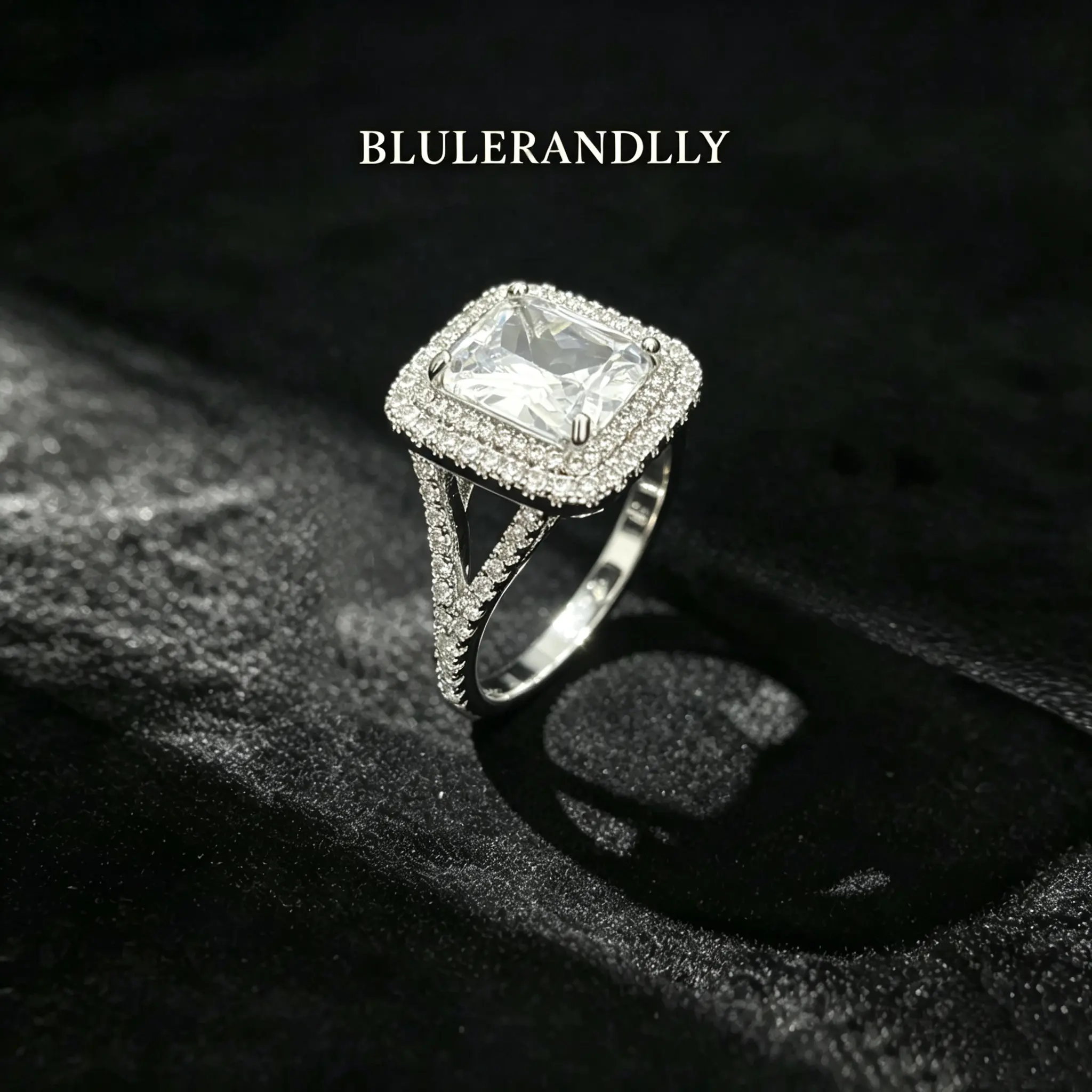 Princess Cut Double Halo CZ Ring